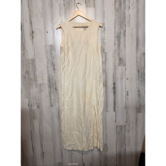 Perceptions by Irene B. Sleeveless Cream Maxi Dress Women’s Size 8 - Picture 1 of 4